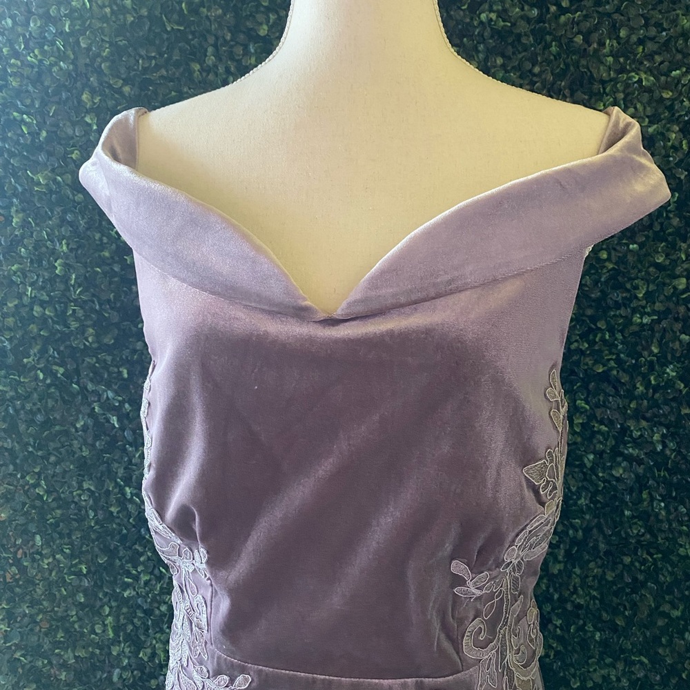 Purple Velvet Cocktail Dress
